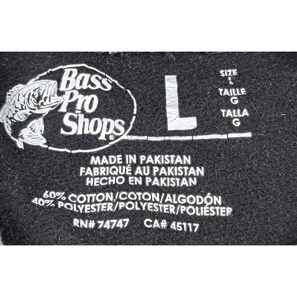 Bass Pro Shops Black Hoodie Men’s Size Large Outdoor Winter Fishing - Picture 3 of 4